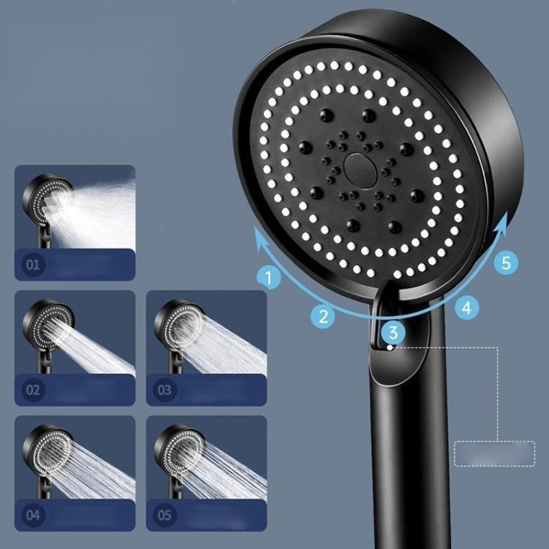 Ручной душ высокого давления с 5 режимами, водонепроницаемый, из пластика