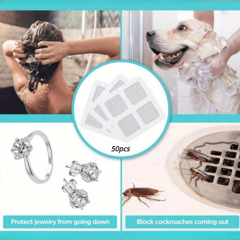Paquete de 50 protectores de drenaje para prevenir obstrucciones de cabello, fáciles de usar, no necesitan energía
