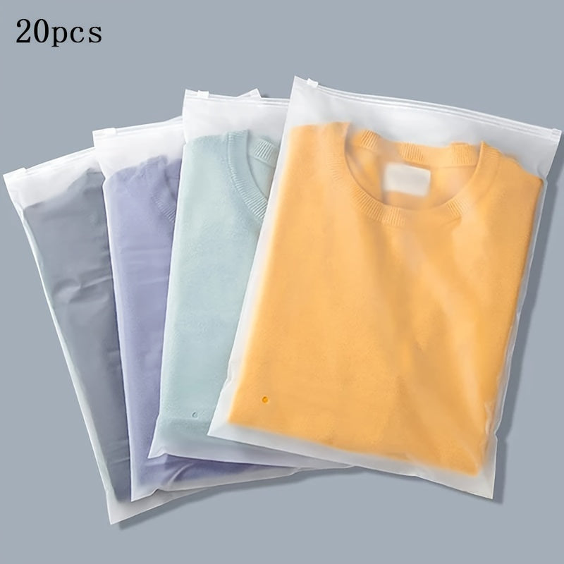 20 Waterproof Space Saver Bags for Clothes Travel Essentials Translucent EVA Zipper