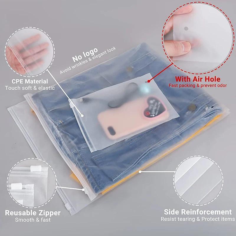 20 Waterproof Space Saver Bags for Clothes Travel Essentials Translucent EVA Zipper