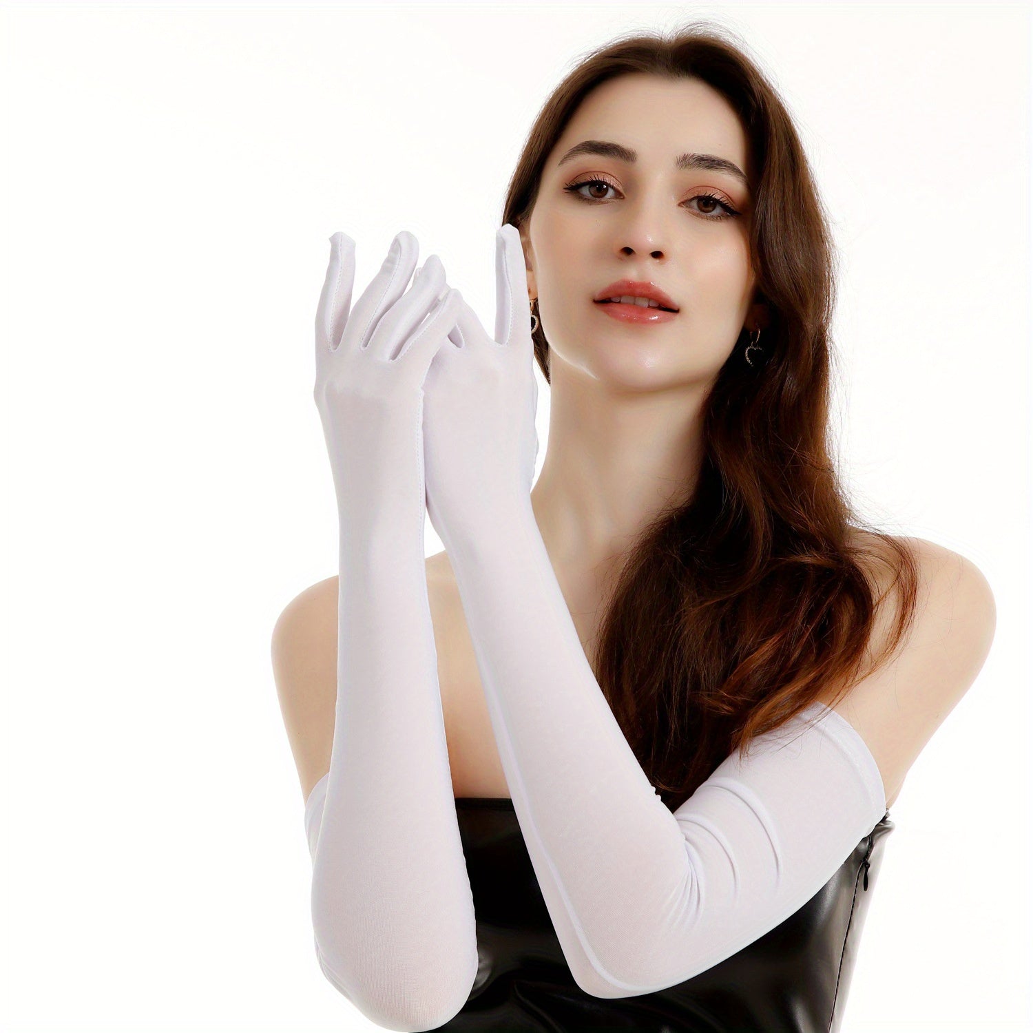 Long-Sleeve Formal Gloves Polyester for Dancing Weddings Shows