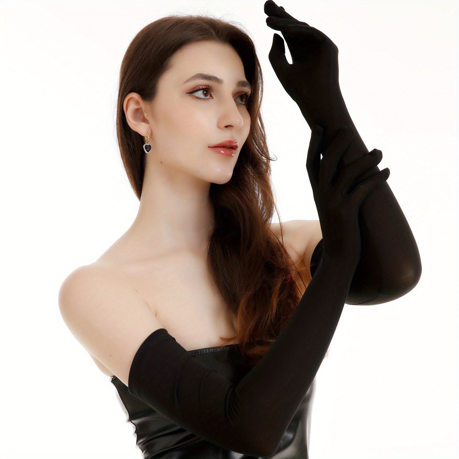Long-Sleeve Formal Gloves Polyester for Dancing Weddings Shows