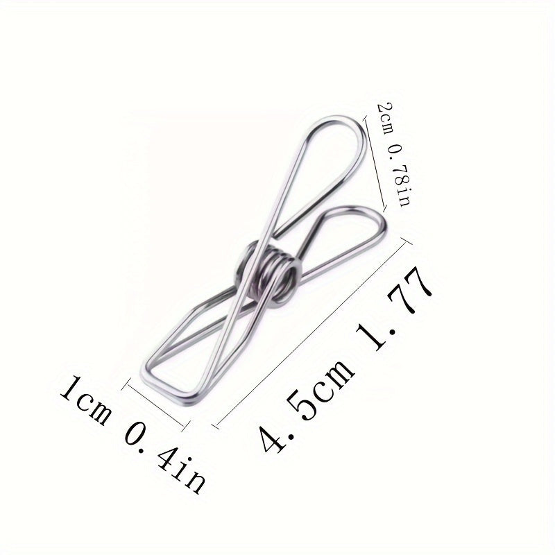 Set of 20 Rust-Proof Metal Clothespins with Strong Grip and Space-Saving Design