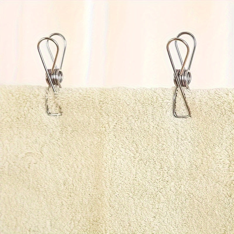 Set of 20 Rust-Proof Metal Clothespins with Strong Grip and Space-Saving Design