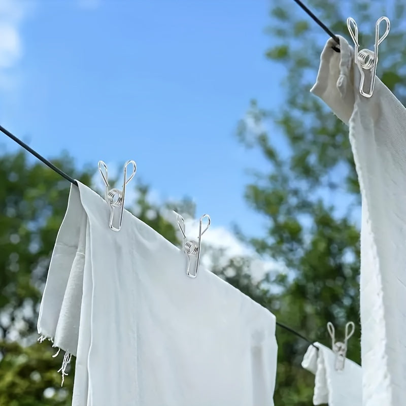 Set of 20 Rust-Proof Metal Clothespins with Strong Grip and Space-Saving Design