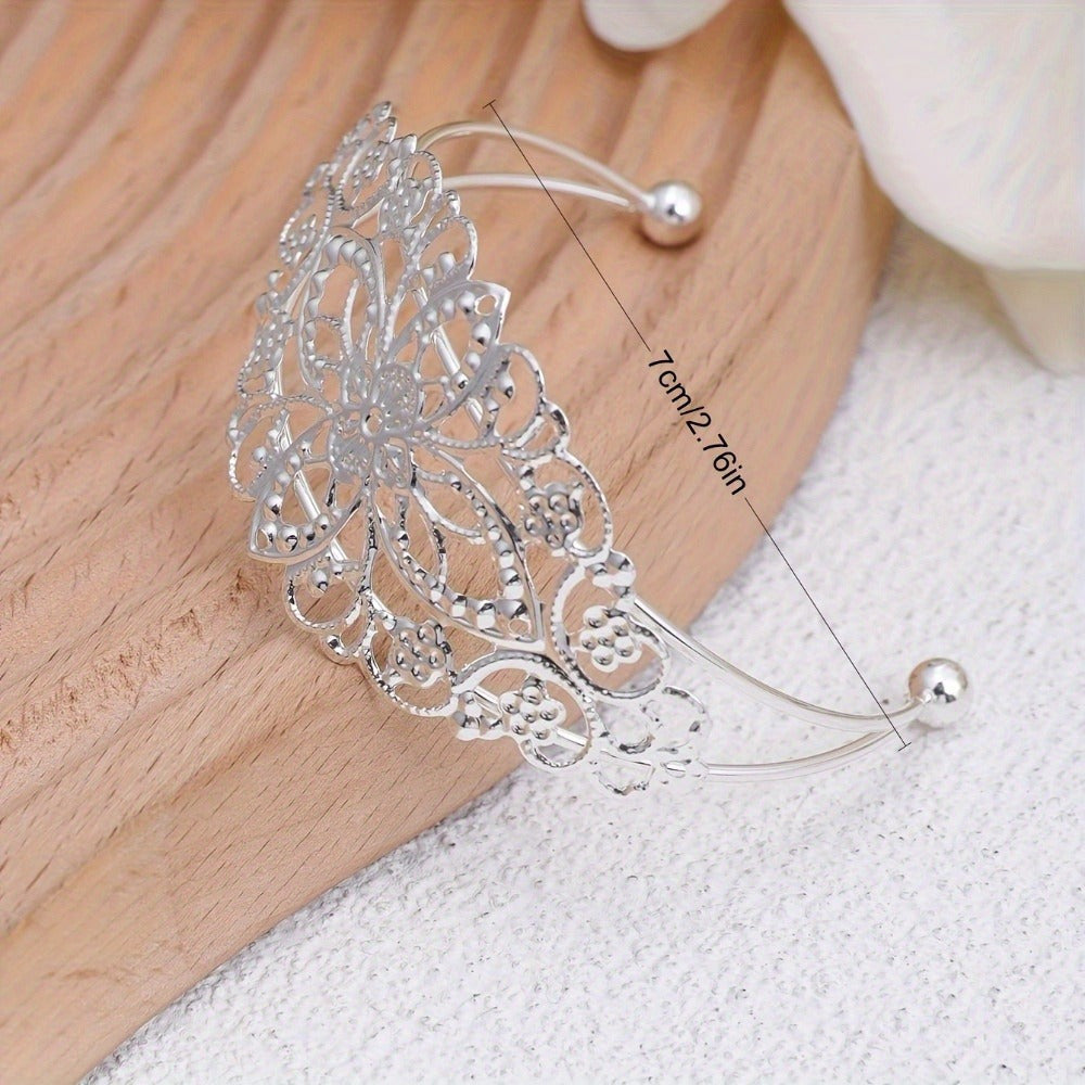 Floral Metal Cafe Curtain Rings 1-Piece Decorative Tiebacks for Windows