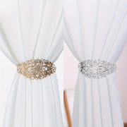 Floral Metal Cafe Curtain Rings 1-Piece Decorative Tiebacks for Windows