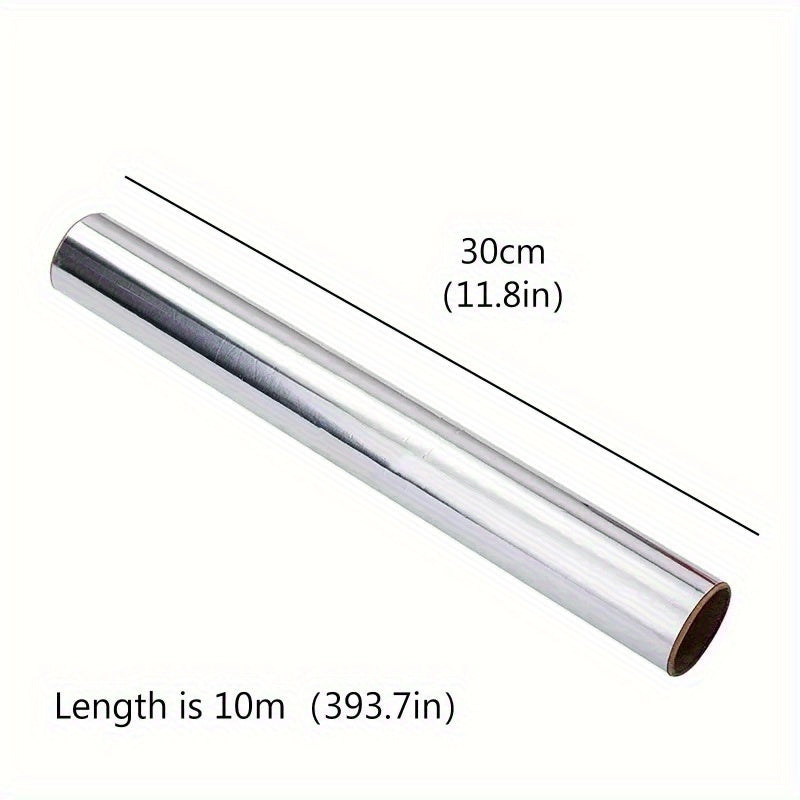 10-Meter Aluminum Foil Roll for Cooking and BBQ High-Temperature Resistant Portable