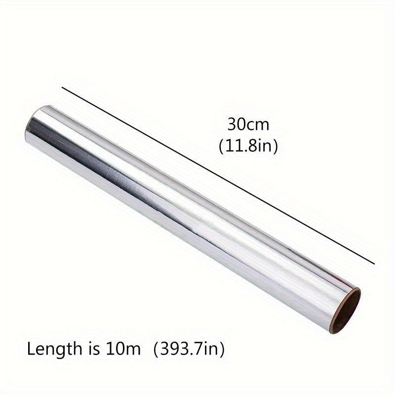 10-Meter Aluminum Foil Roll for Cooking and BBQ High-Temperature Resistant Portable