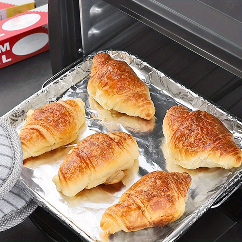 10-Meter Aluminum Foil Roll for Cooking and BBQ High-Temperature Resistant Portable