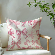 Наволочка для декоративной подушки с принтом розовых бантов 44,96x44,96 см, полиэстер, современный стиль, для дивана, спальни