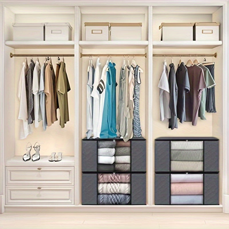 Large Foldable Fabric Storage Box for Clothes and Blankets, Bedroom Dorm Wardrobe