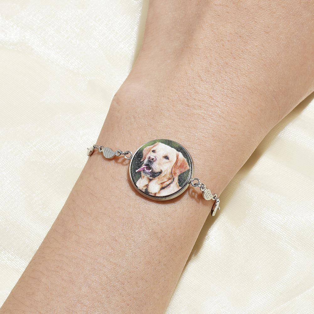 Pulsera de proyección de fotos personalizadas para mascotas con diseño de dibujos animados e inserto personalizado para uso en todas las estaciones