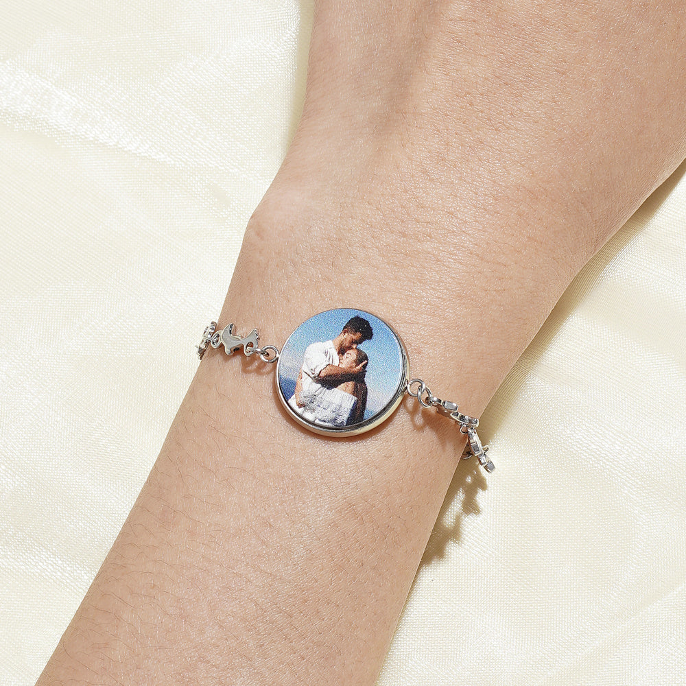 Pulsera de proyección de fotos personalizadas para mascotas con diseño de dibujos animados e inserto personalizado para uso en todas las estaciones