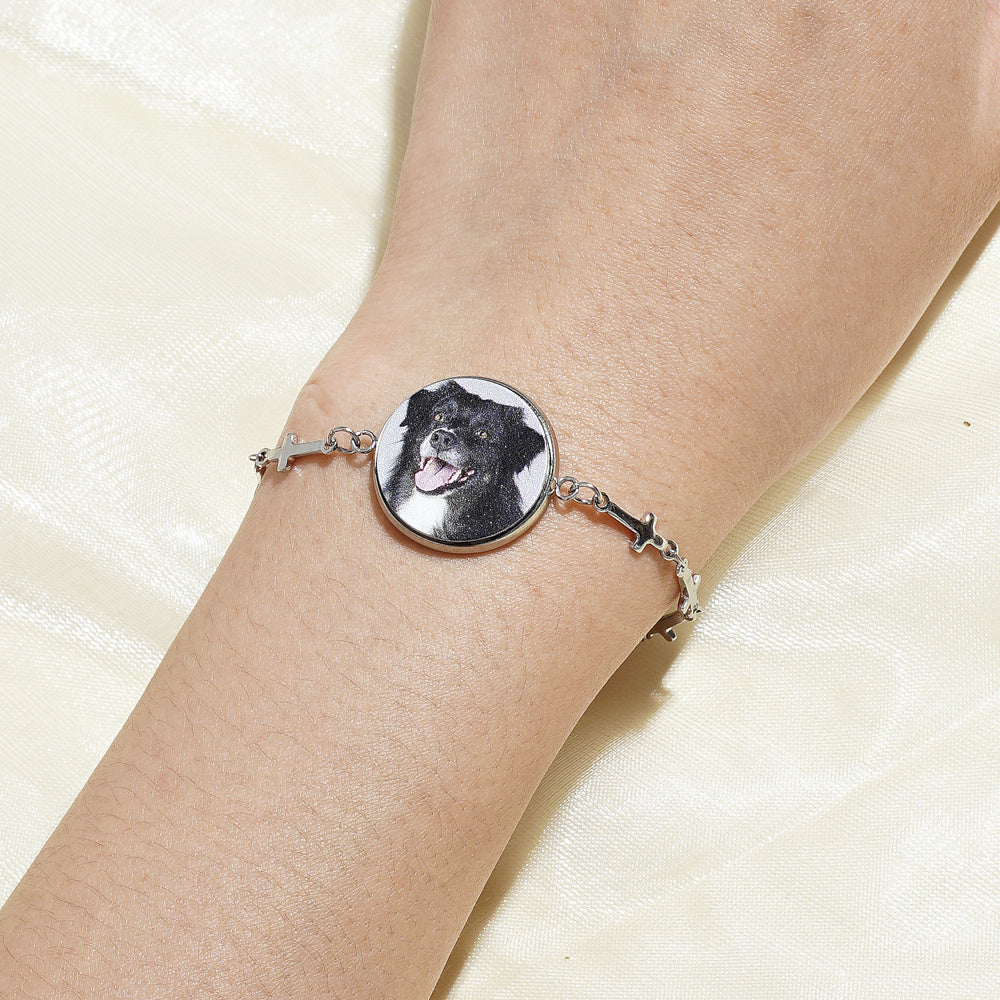 Pulsera de proyección de fotos personalizadas para mascotas con diseño de dibujos animados e inserto personalizado para uso en todas las estaciones