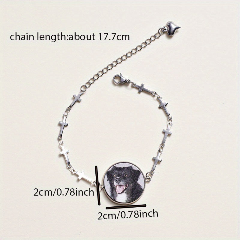 Pulsera de proyección de fotos personalizadas para mascotas con diseño de dibujos animados e inserto personalizado para uso en todas las estaciones