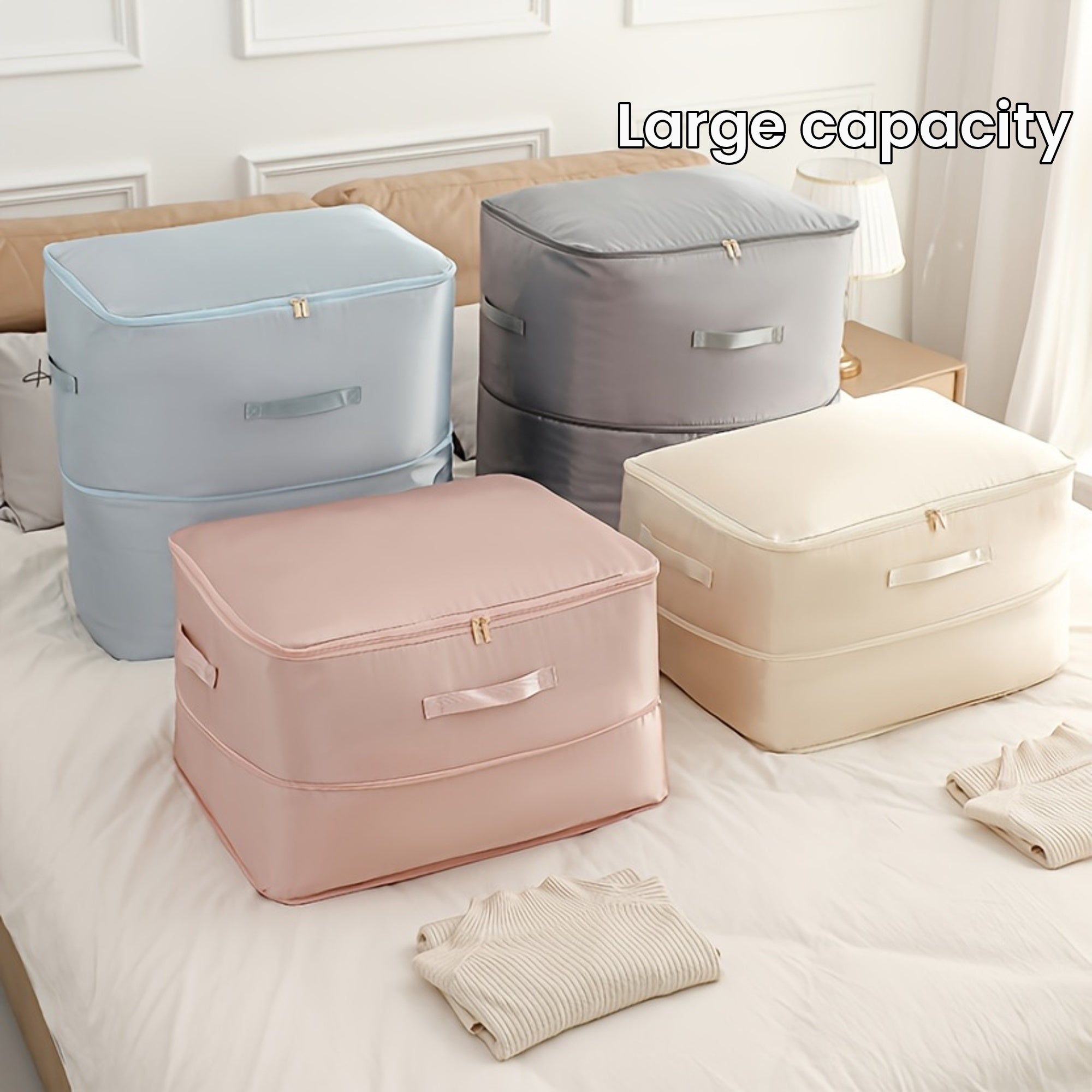 Bolsa de almacenamiento de compresión de gran capacidad para ropa y quilts, organizador debajo de la cama