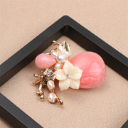 Flower Brooch with Rhinestones, Unique Shape, Stylish Accessory for Clothes and Purses