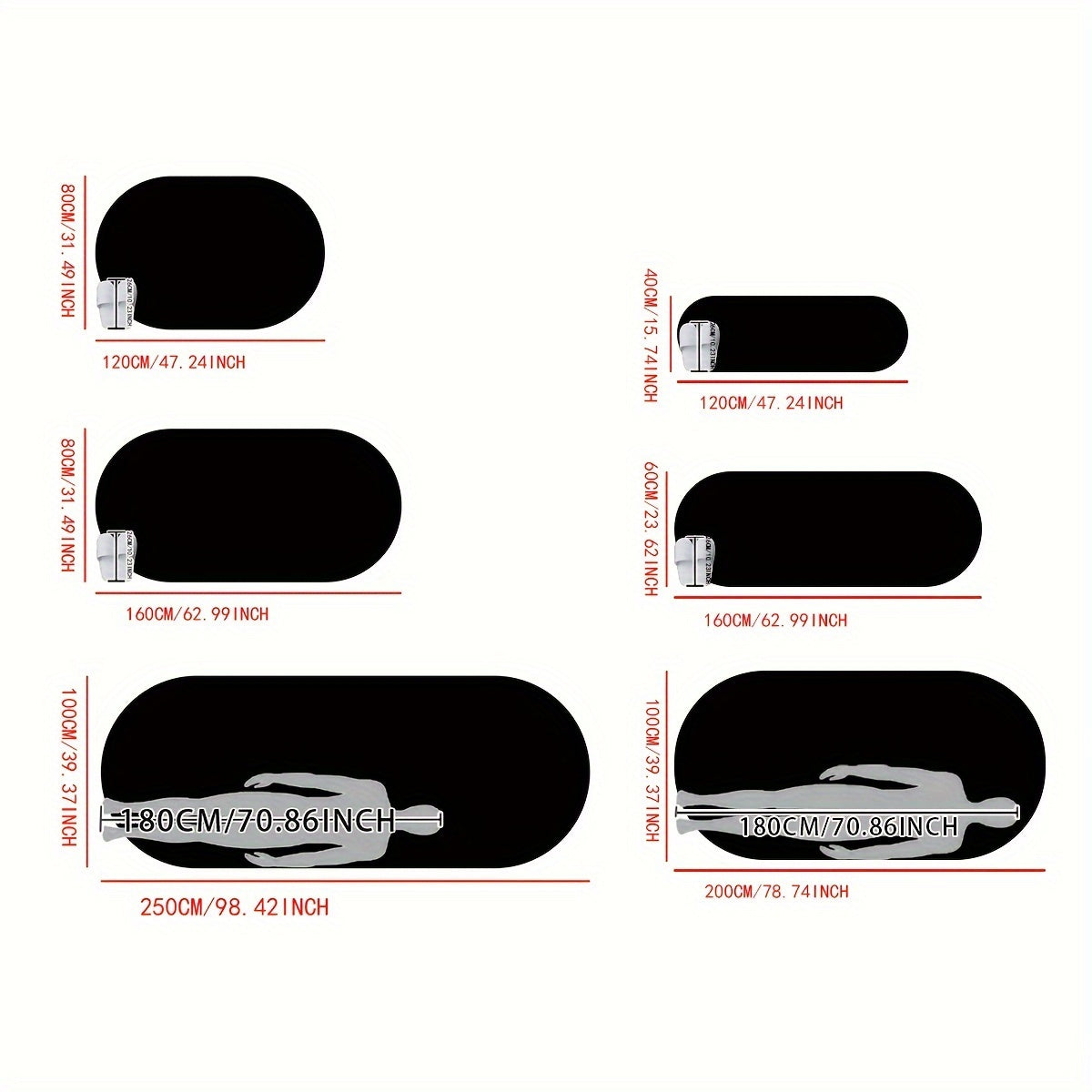 Plush Oval Area Rug Soft Tie-Dye Gradient Thick Skin-Friendly Sponge Durable Home Decor