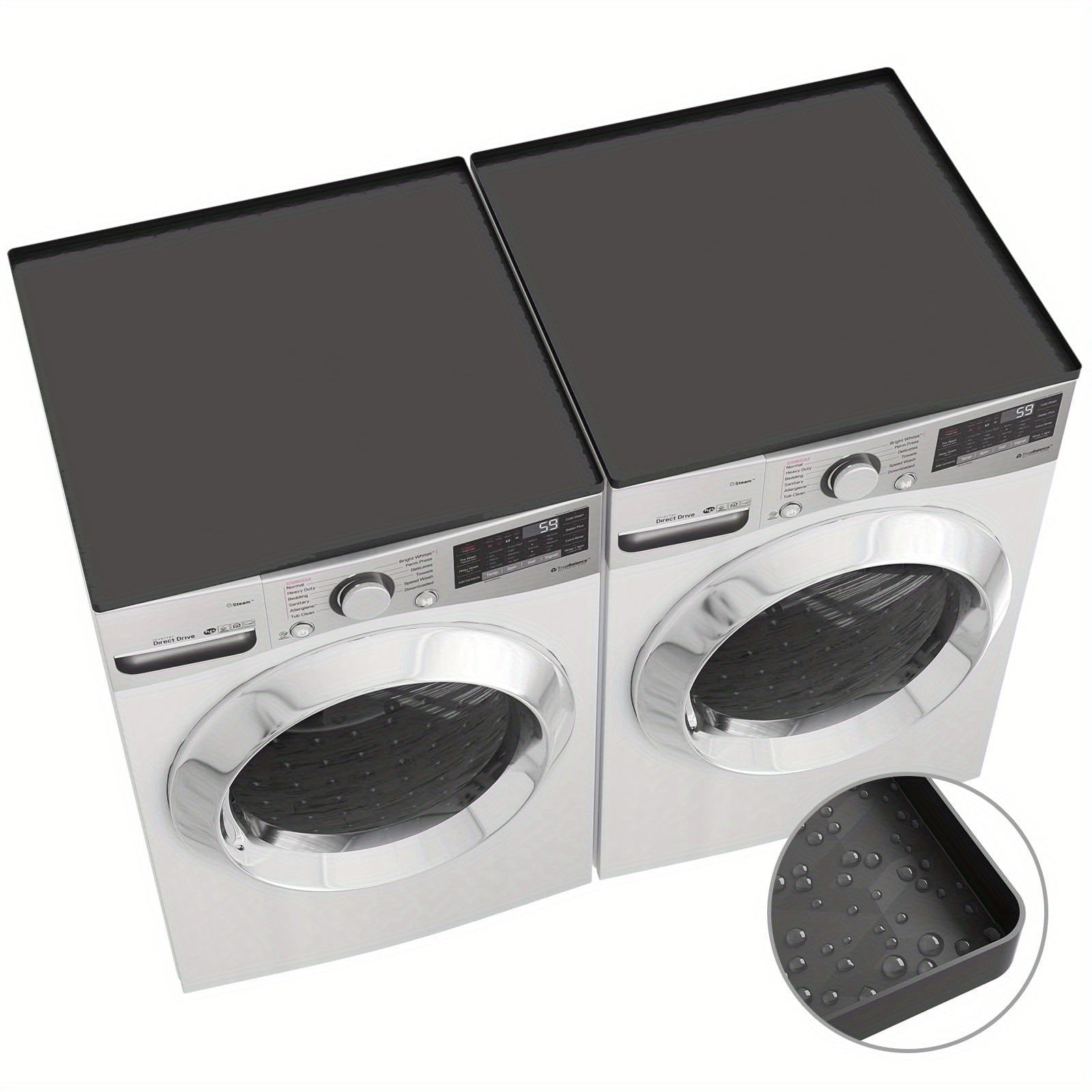2pcs Silicone Washer Dryer Covers Waterproof Anti-Slip Top Protectors 64cm x 60cm