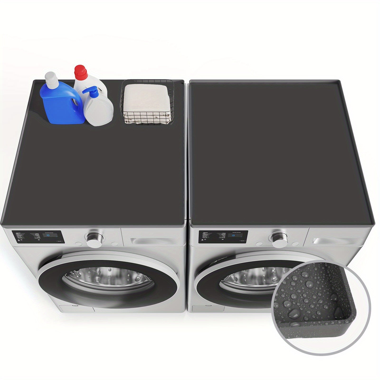 2pcs Silicone Washer Dryer Covers Waterproof Anti-Slip Top Protectors 64cm x 60cm
