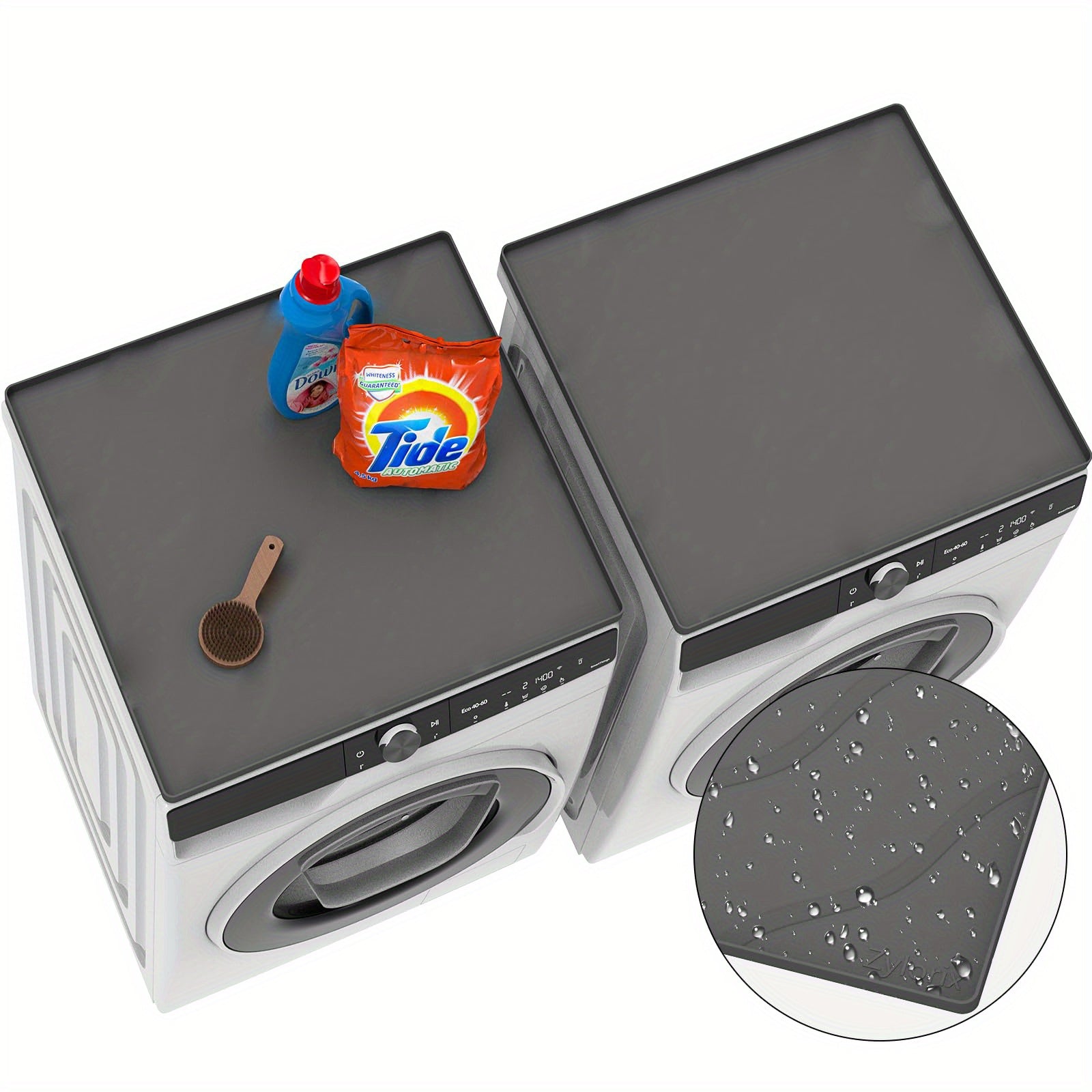 2pcs Silicone Washer Dryer Covers Waterproof Anti-Slip Top Protectors 64cm x 60cm