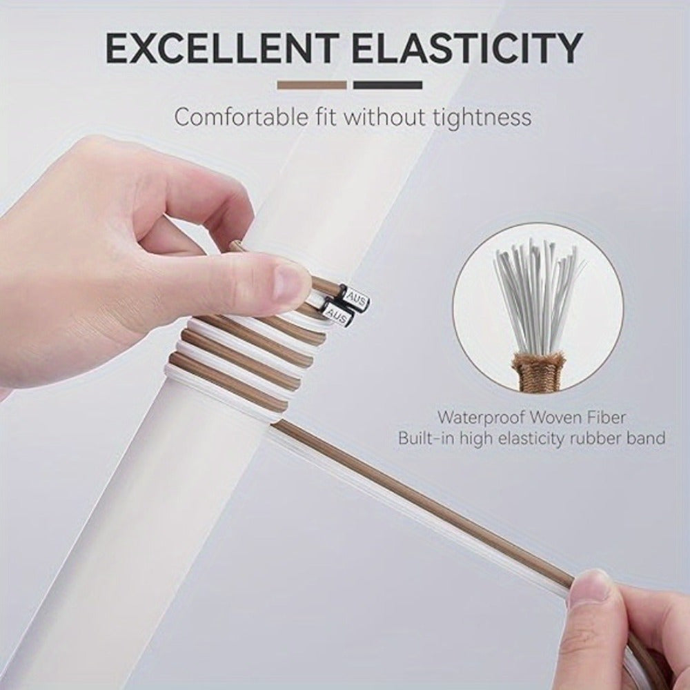 Unisex Elastic Flat Round Rope Shoelaces with Fixed Buckle