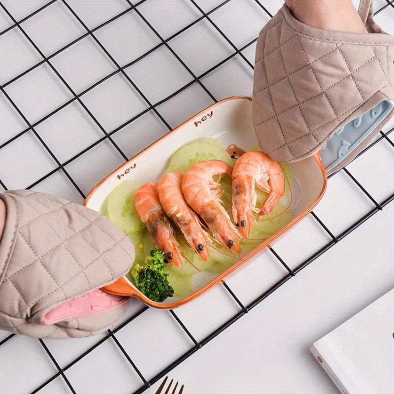 Silicone Trivets with Cotton Cover Set of 2 Heat-Resistant Pot Holders Kitchen Mats