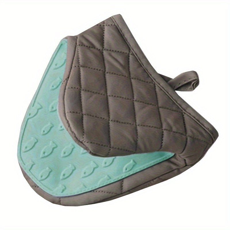 Silicone Trivets with Cotton Cover Set of 2 Heat-Resistant Pot Holders Kitchen Mats