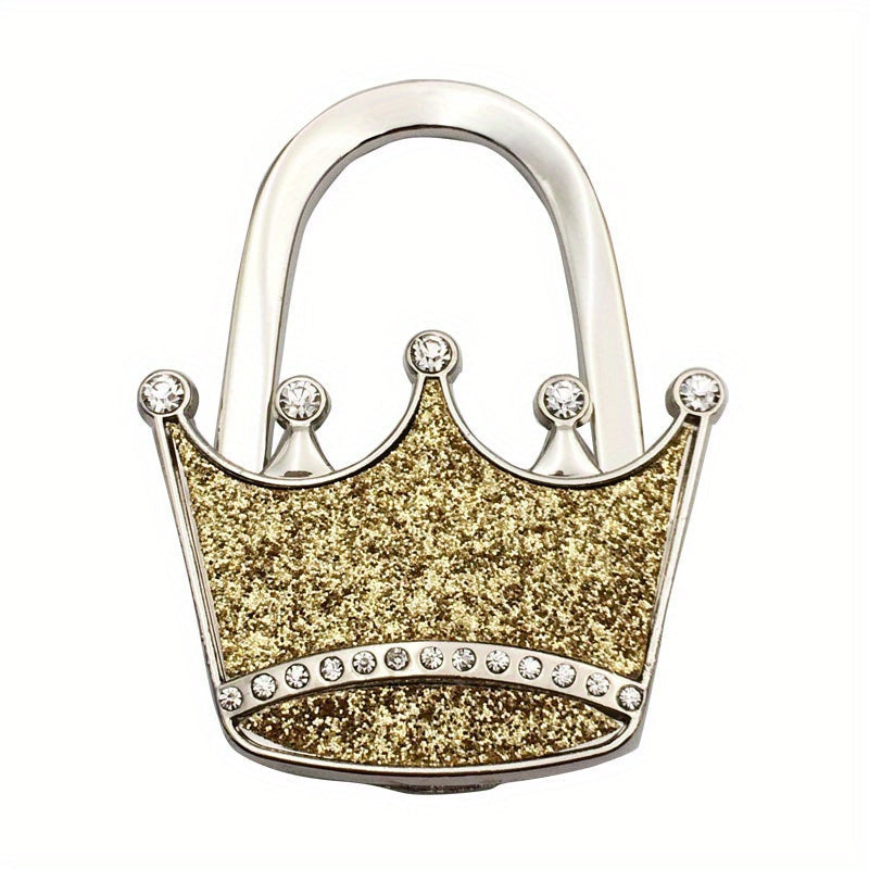 Alloy Crown-Design Handbag Hanger Glittering Purse Hook for Women’s Accessories