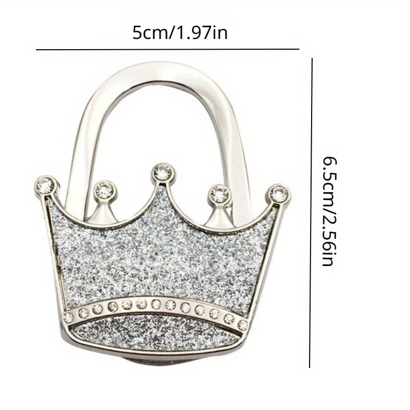 Alloy Crown-Design Handbag Hanger Glittering Purse Hook for Women’s Accessories
