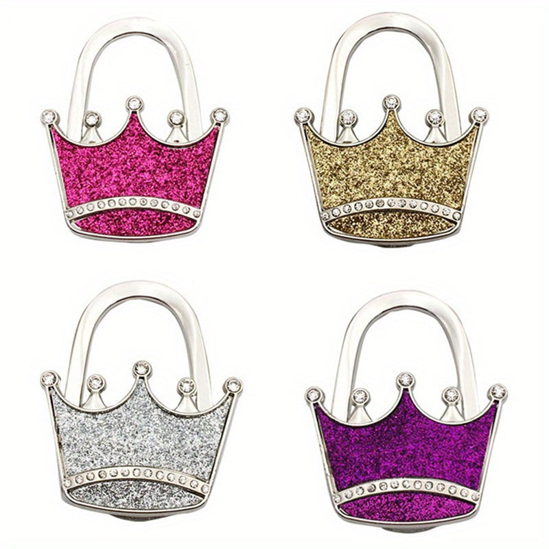 Alloy Crown-Design Handbag Hanger Glittering Purse Hook for Women’s Accessories