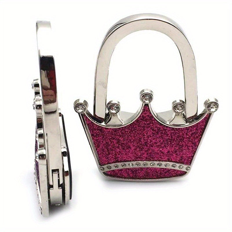 Alloy Crown-Design Handbag Hanger Glittering Purse Hook for Women’s Accessories