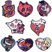 8-Piece Enamel Pin Set Cartoon Character Brooches for Backpacks Clothes and Accessories