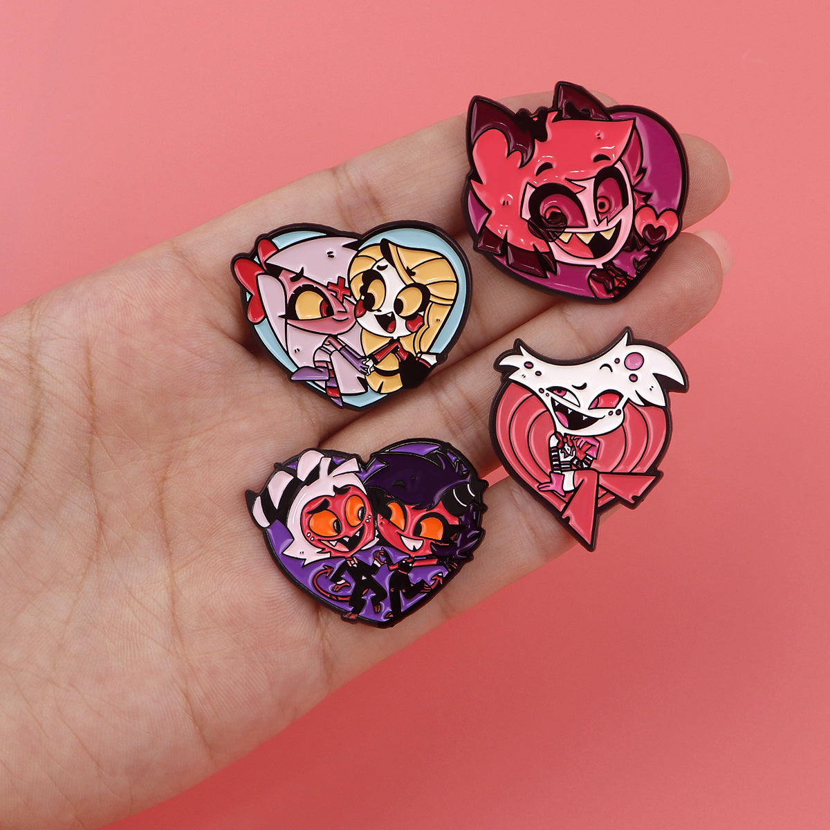 8-Piece Enamel Pin Set Cartoon Character Brooches for Backpacks Clothes and Accessories