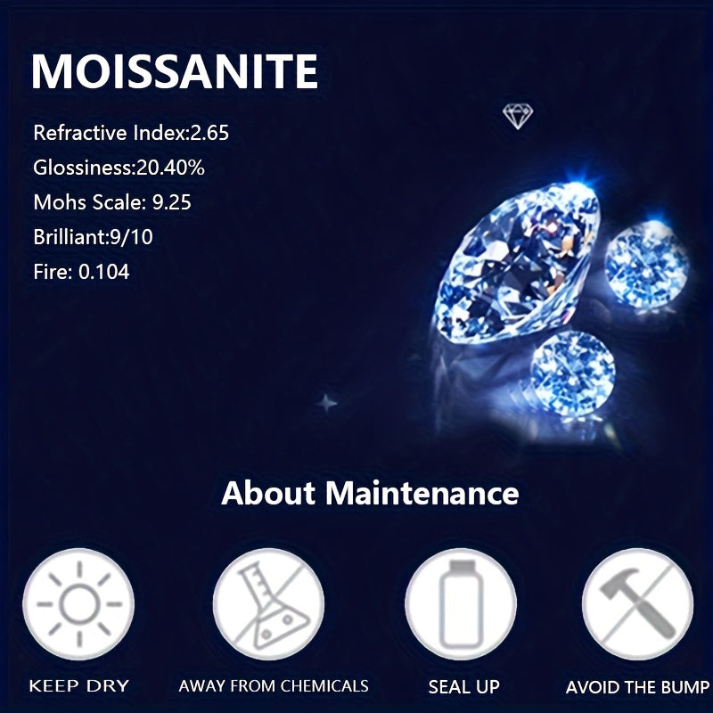 Women’s Sterling Silver Earrings with 1.5 Carat Moissanite for Daily Wear