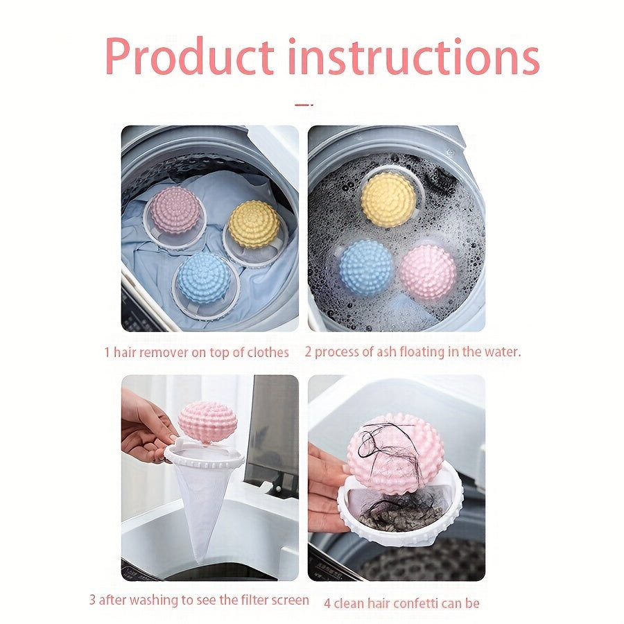 Juego de accesorios de limpieza para lavadora con bola de lavado y redes filtrantes