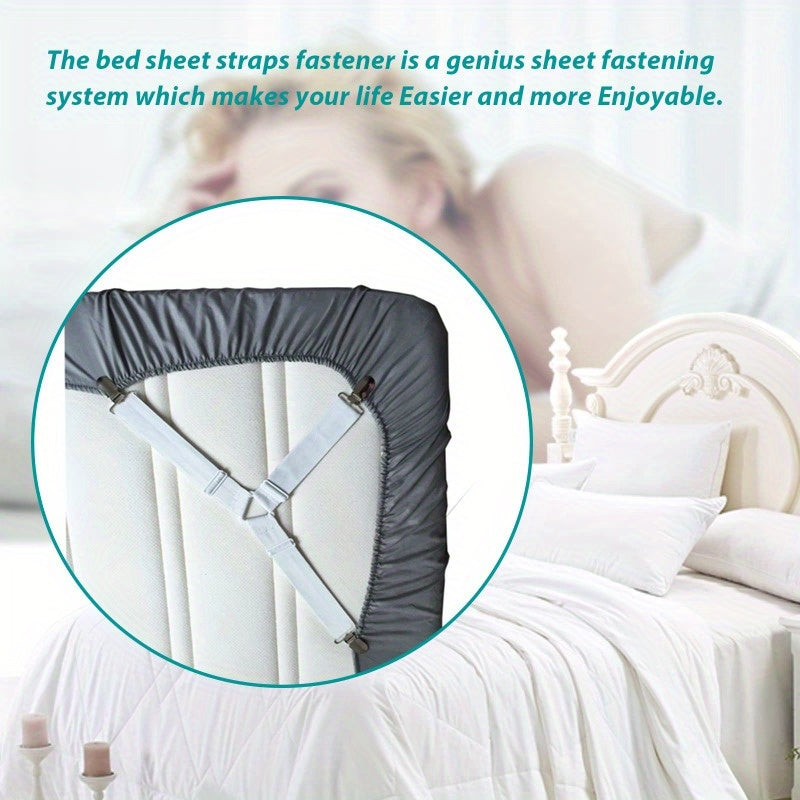 Elastic Sheet Holder with Fasteners for Wrinkle-Free Bedding