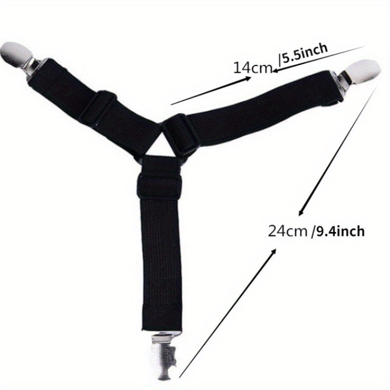 Elastic Sheet Holder with Fasteners for Wrinkle-Free Bedding
