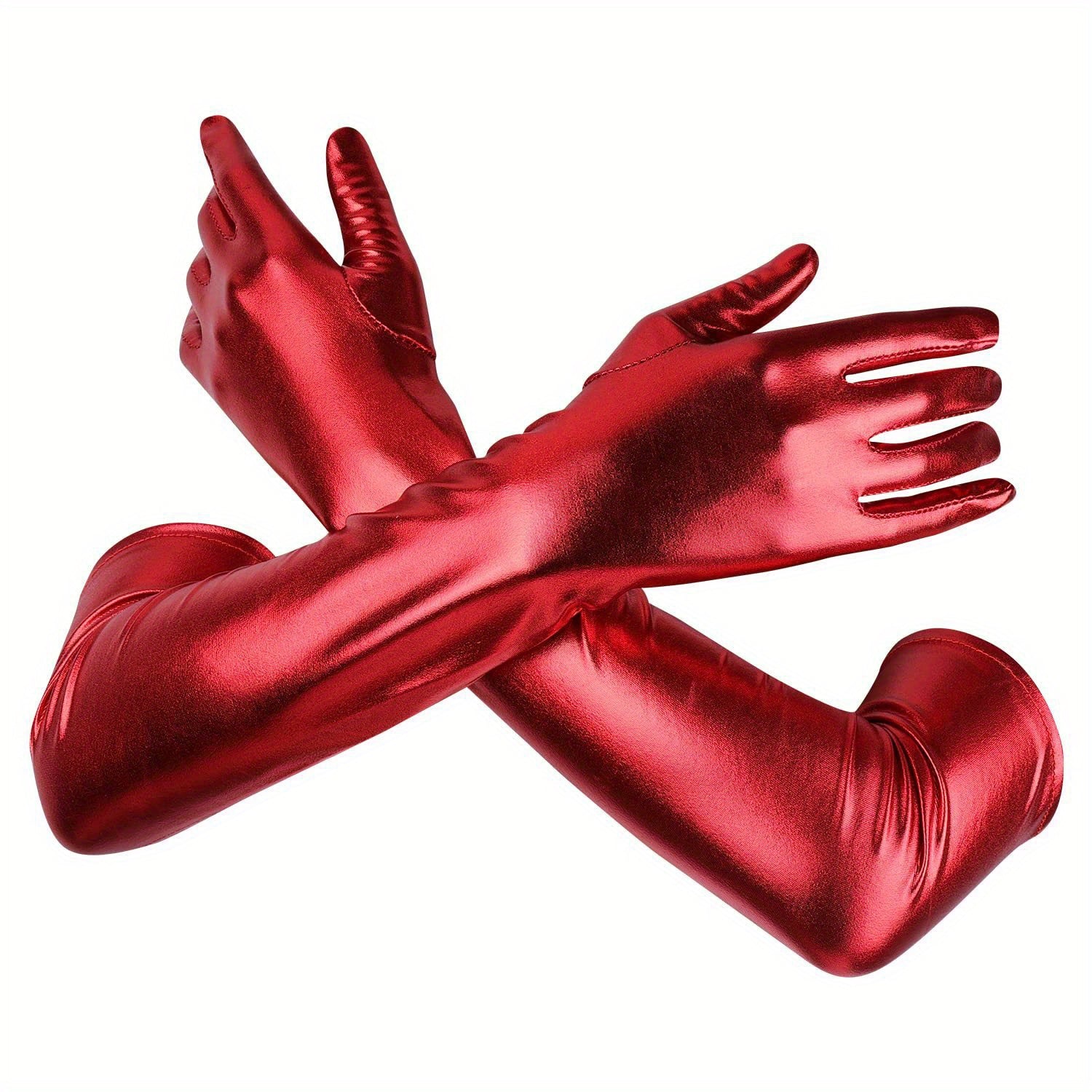 Ayollar uchun uzun faux charm PU qo‘lqoplar, to‘y, kelinning yordamchilari va rasmiy tadbirlar uchun