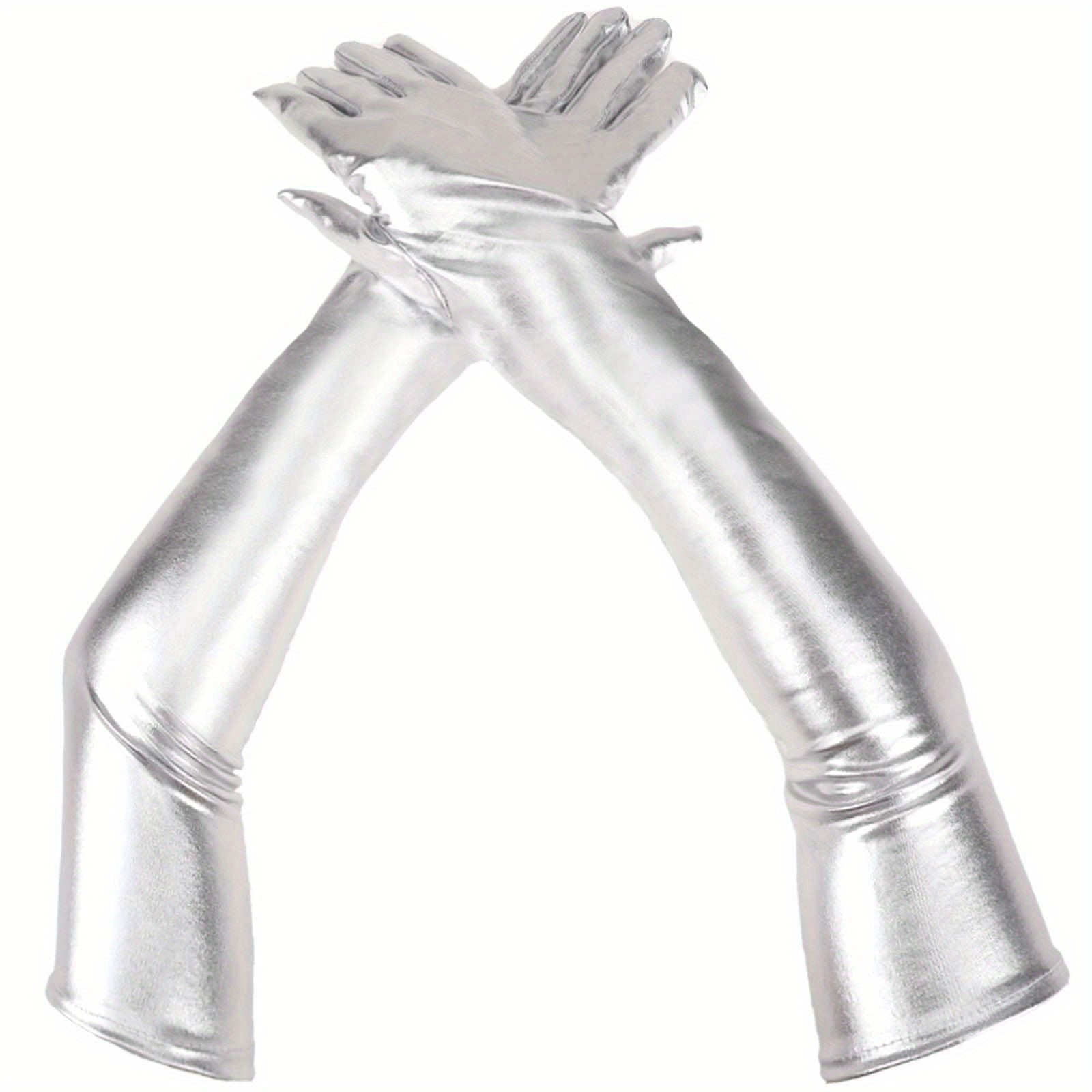 Ayollar uchun uzun faux charm PU qo‘lqoplar, to‘y, kelinning yordamchilari va rasmiy tadbirlar uchun