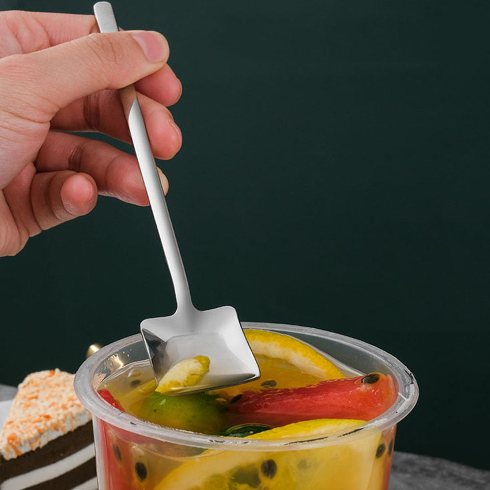 Прочные кухонные столовые приборы: ложка в форме лопатки из нержавеющей стали, идеально подходит для мороженого, супа, кофе и чая.