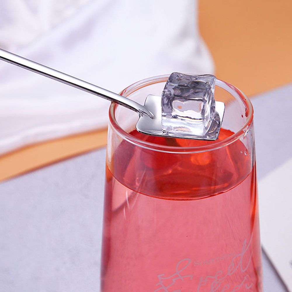 Stainless Steel Shovel-Shaped Spoon for Ice Cream Soup Coffee Tea Durable Kitchen Flatware