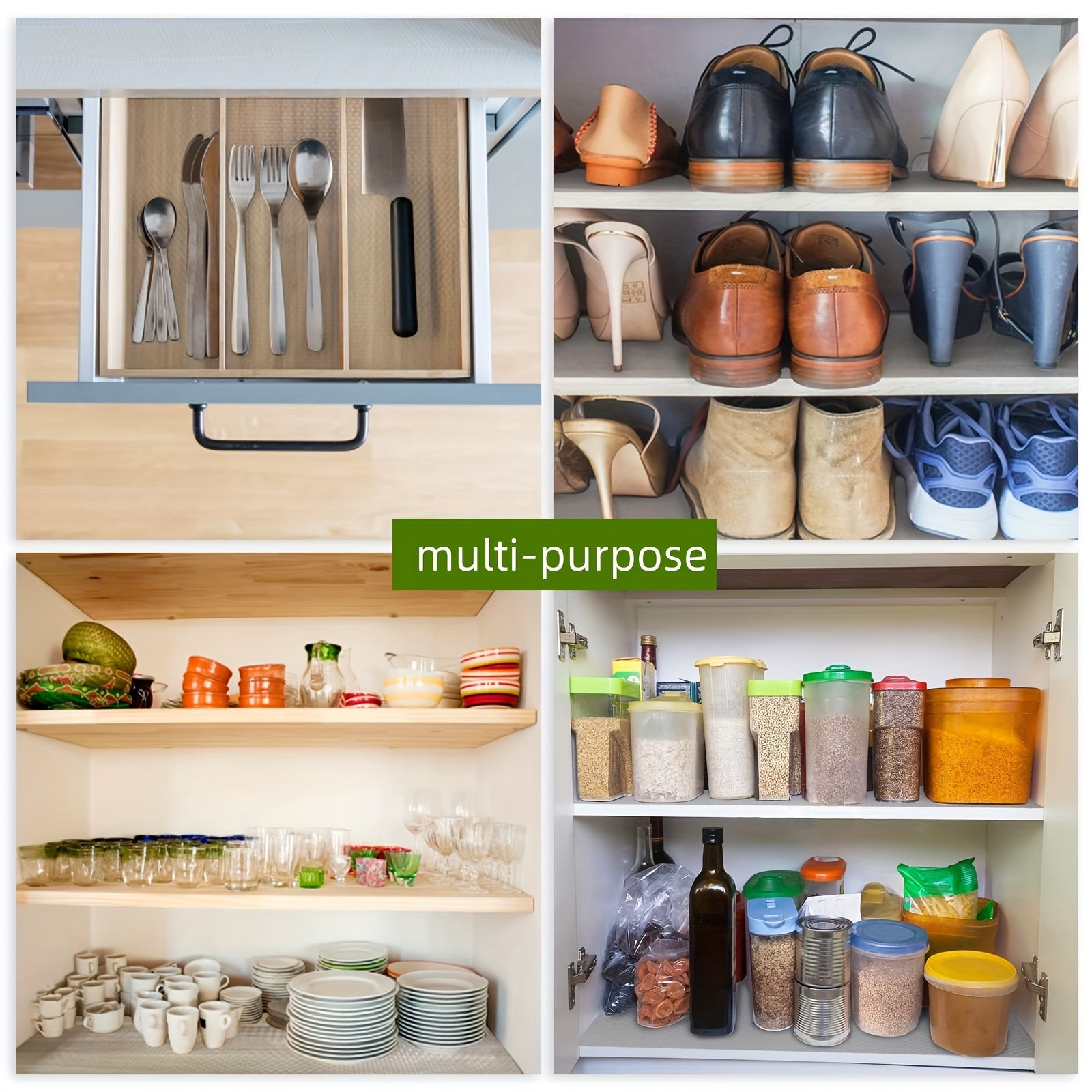 Daisy Design Non-Slip Plastic Shelf Liner Roll for Kitchen Cabinets Easy to Clean