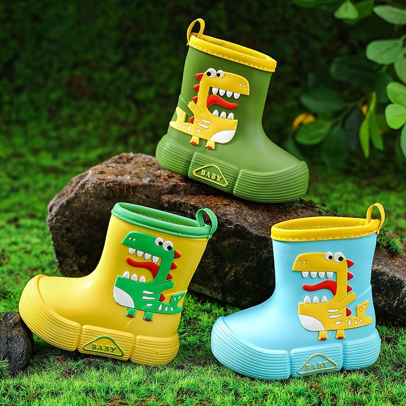 Kids' EVA Rain Boots with Dinosaur and Panda Designs Waterproof Anti-Slip High Top Shoes for Boys and Girls