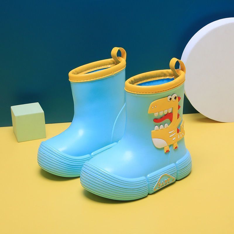 Kids' EVA Rain Boots with Dinosaur and Panda Designs Waterproof Anti-Slip High Top Shoes for Boys and Girls