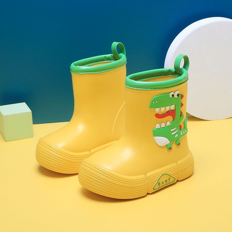 Kids' EVA Rain Boots with Dinosaur and Panda Designs Waterproof Anti-Slip High Top Shoes for Boys and Girls