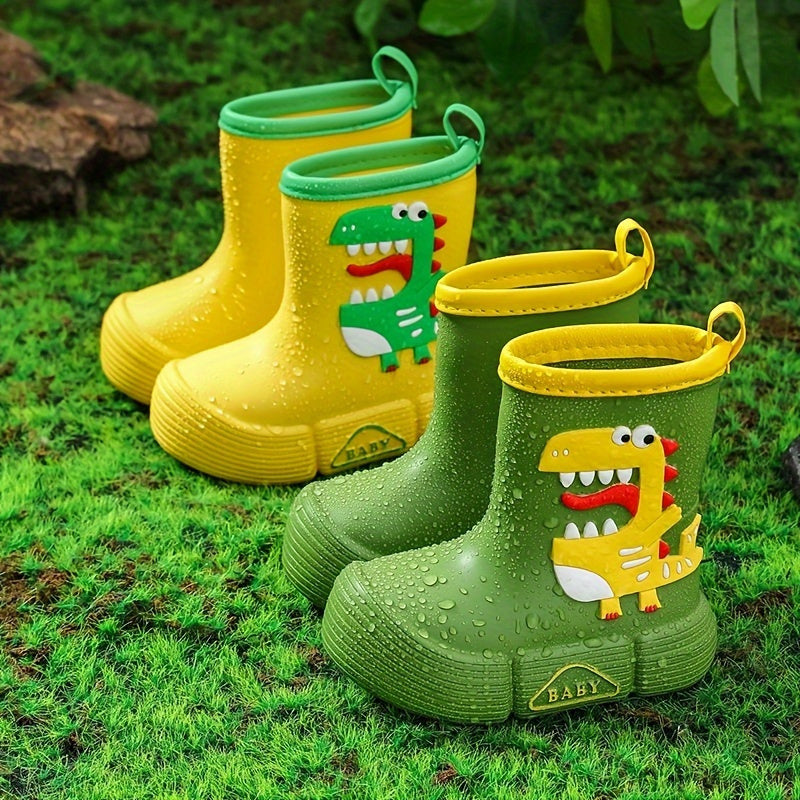 Kids' EVA Rain Boots with Dinosaur and Panda Designs Waterproof Anti-Slip High Top Shoes for Boys and Girls