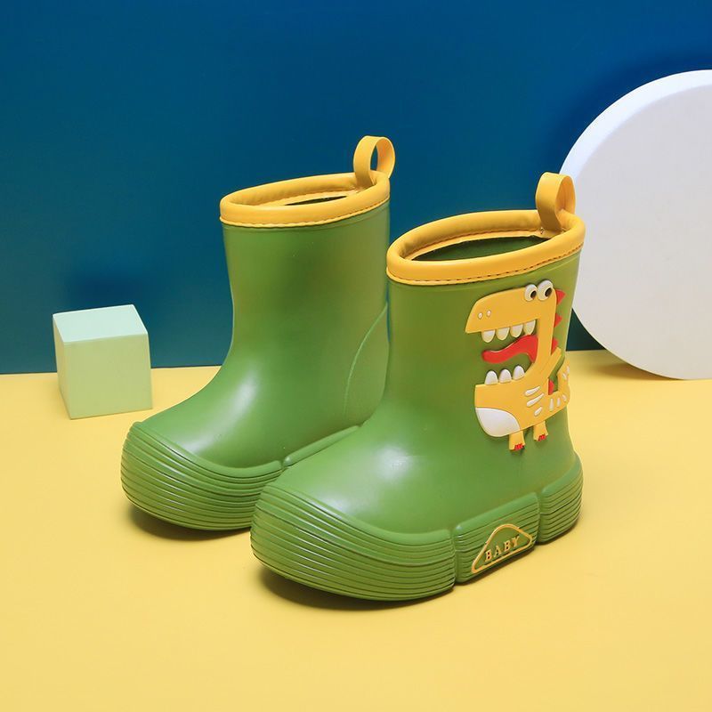 Kids' EVA Rain Boots with Dinosaur and Panda Designs Waterproof Anti-Slip High Top Shoes for Boys and Girls