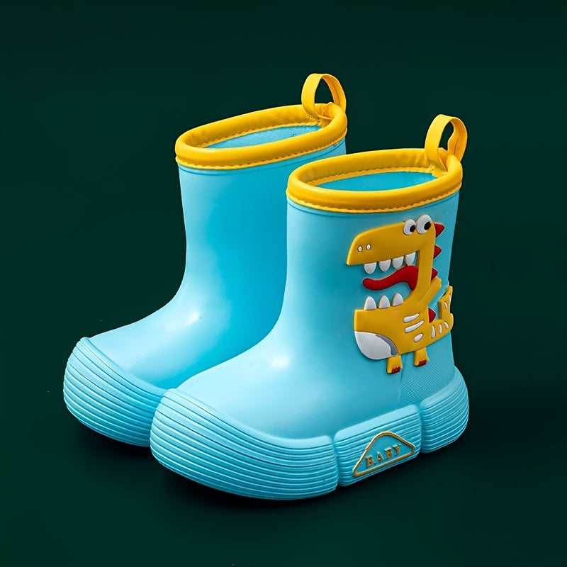Kids' EVA Rain Boots with Dinosaur and Panda Designs Waterproof Anti-Slip High Top Shoes for Boys and Girls